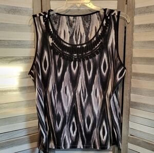 Grey, Black and White Sleeveless Top | St. John's Bay | 3X
